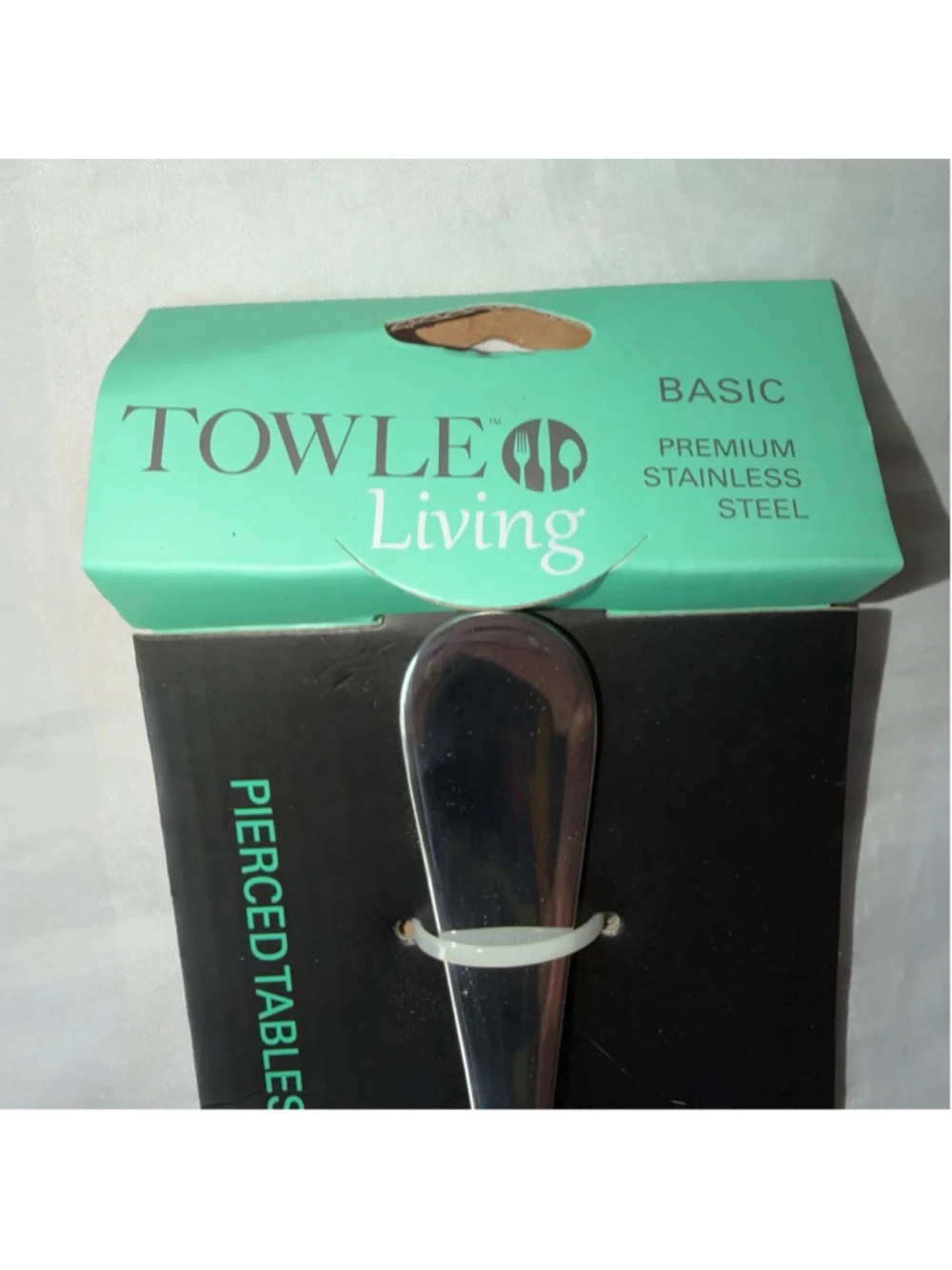 NIP Towle Living Basic Premium Stainless Steel Pierced Tablespoon Serving Spoon